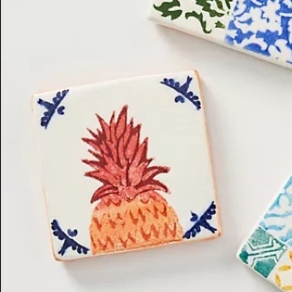 Anthropologie Other - NWT Anthropologie Tile Ceramic Pineapple Coaster